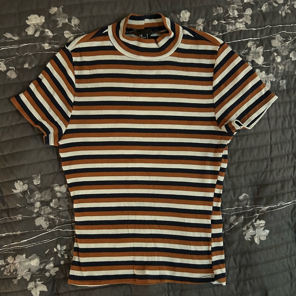 Forever 21 Multicolor Striped Turtleneck Top